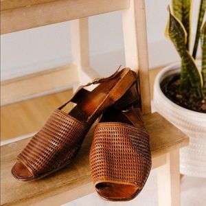 Italian leather sling back sandals
